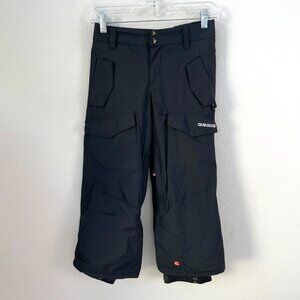 Quicksilver Kids Youth Small Ski Snowboard Pants Black Loose Fit Snowpants